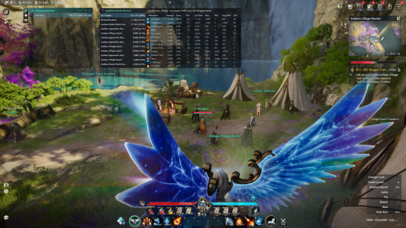 AION 2 DPS Meter mit Echtzeitdaten zu Schaden, Fähigkeitsschaden, Trefferrate, kritischer Trefferquote und durchschnittlichem DPS