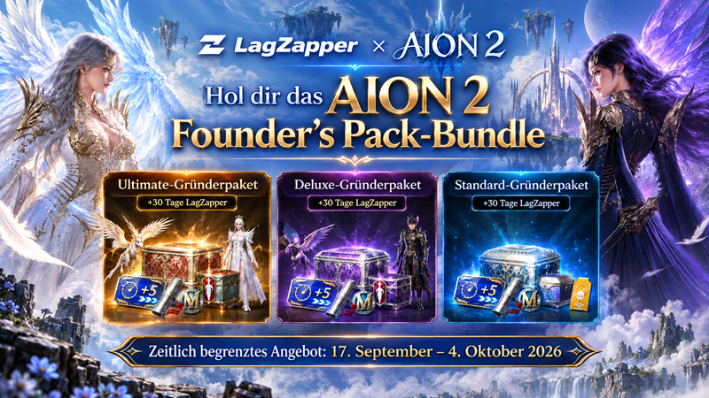 Packs AION 2 Founder’s Pack avec 30 jours d’abonnement LagZapper
